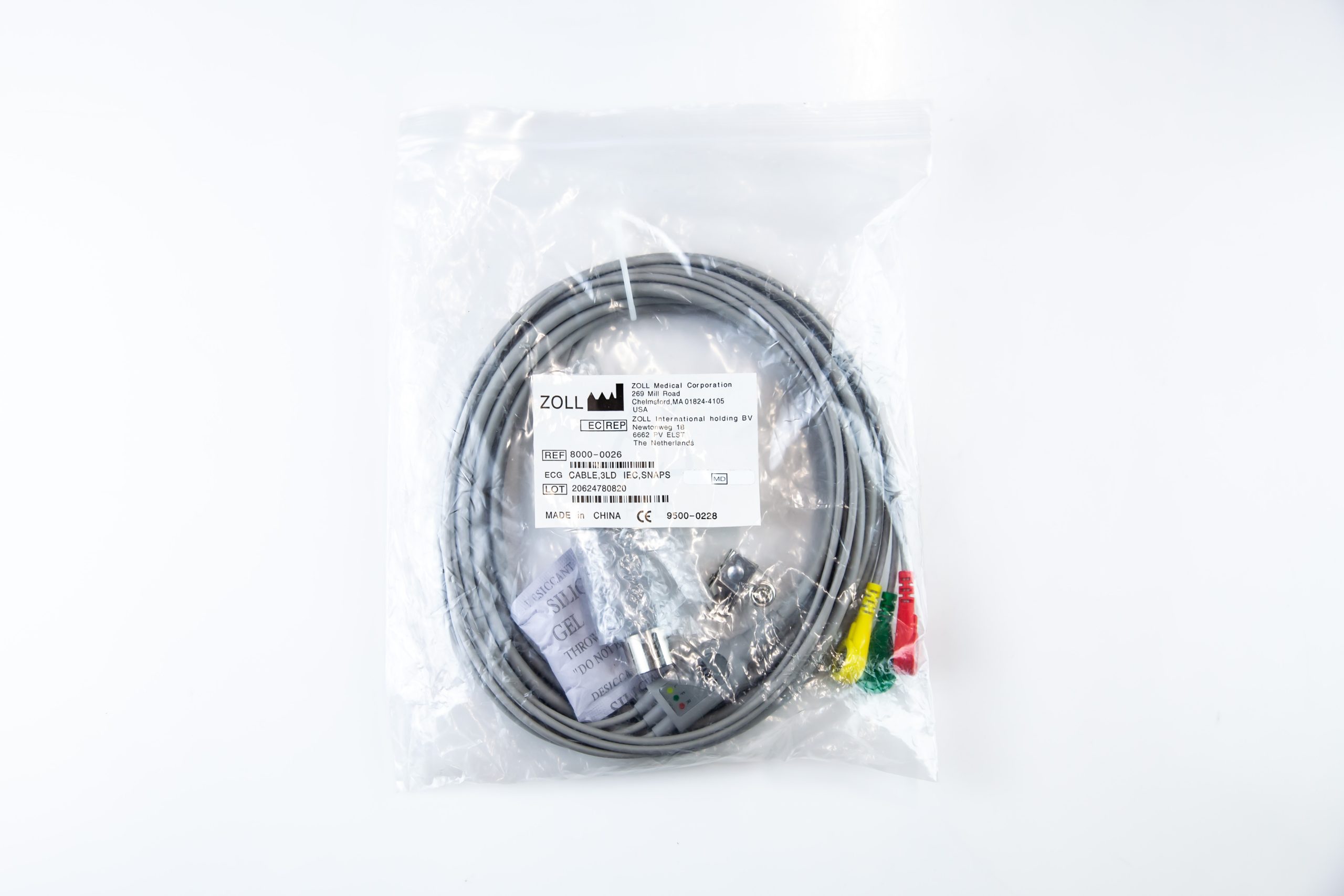 260527-50 ZOLL 8000-0026 Przewód EKG 3-odprowadzeniowy IEC Snap do Defibrylatorów ZOLL - obrazek 1