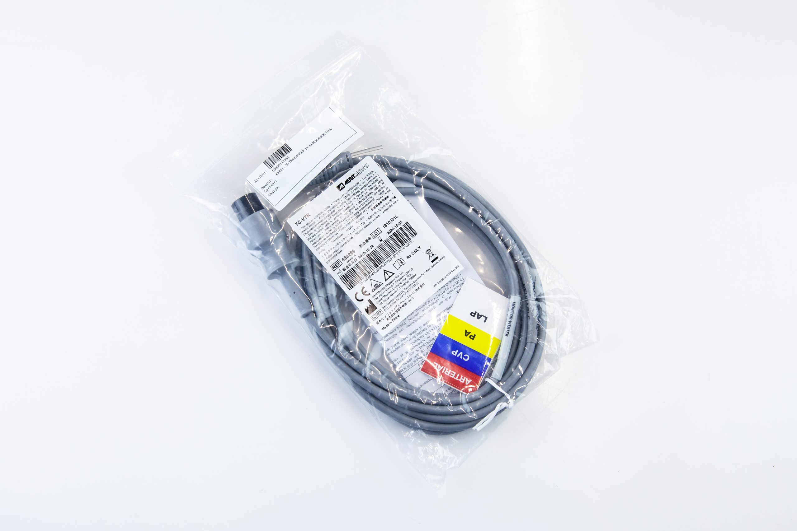 260603-26 Kabel interfejsu przetwornika ciśnienia IBP Merit Medical TC-VTK / 6-pin / 684269 - obrazek 1